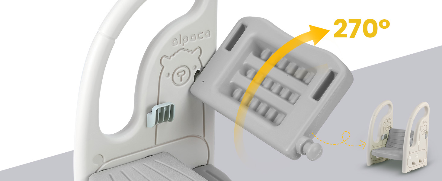 Триттхокер для дітей Onasti 2 сходинки, регульована висота, сірий. Зручний триттхокер для малюків 1.5-5 років