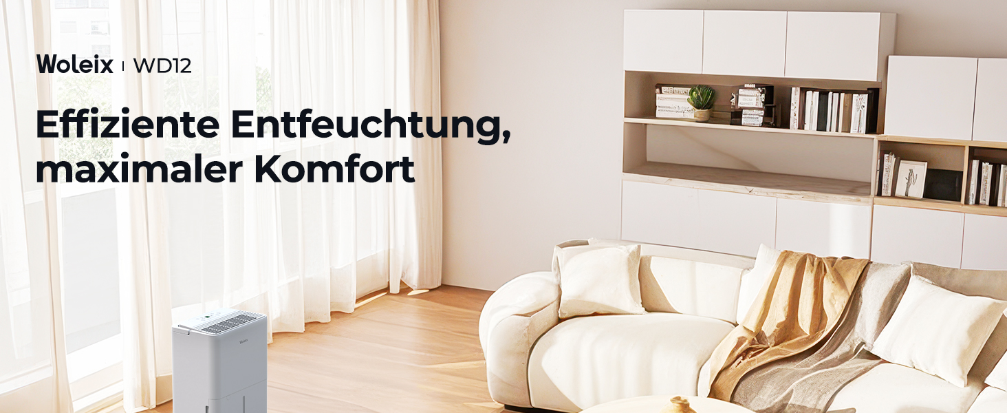 Електричний осушувач повітря 12L з таймером, фільтром та шлангом, для підвалу та приміщень до 122м³, гарантія 10 років