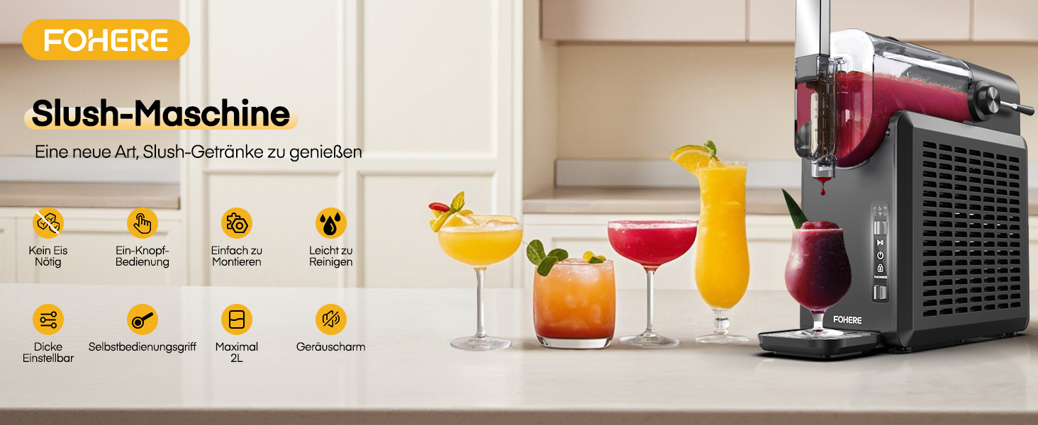 Машина для приготування сляш та коктейлів 2L, 5-в-1, Quickfreeze Technology, для дому