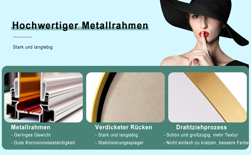 Кругле дзеркало на стіну FRUMENSHIP, діаметр 76 см, сріблястий, з металевим каркасом. Підходить для вітальні, спальні, ванної кімнати, коридору.