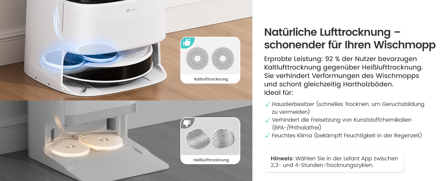 Робот-пилосос LEFANT M3 з функцією миття підлоги, регульованою насадкою, потужність всмоктування 12000 Па, функція картографування, інтегрована зарядна станція, керування через Wi-Fi, додаток та Alexa