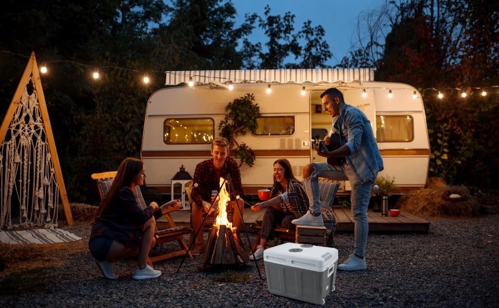 Автомобільний холодильник Arebos 40 л з функцією охолодження та підігріву, 12/230V, ізотермічна сумка-холодильник антрацит