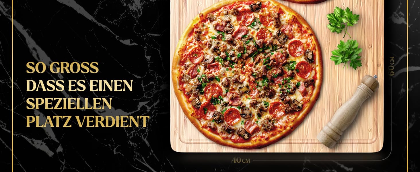 Дерев'яний обрізний стіл Deer & Oak XXXL 60x40x3.2 см - Преміум якість, для кухні, бамбуковий, з сафторізами, двосторонній, з боковими ручками