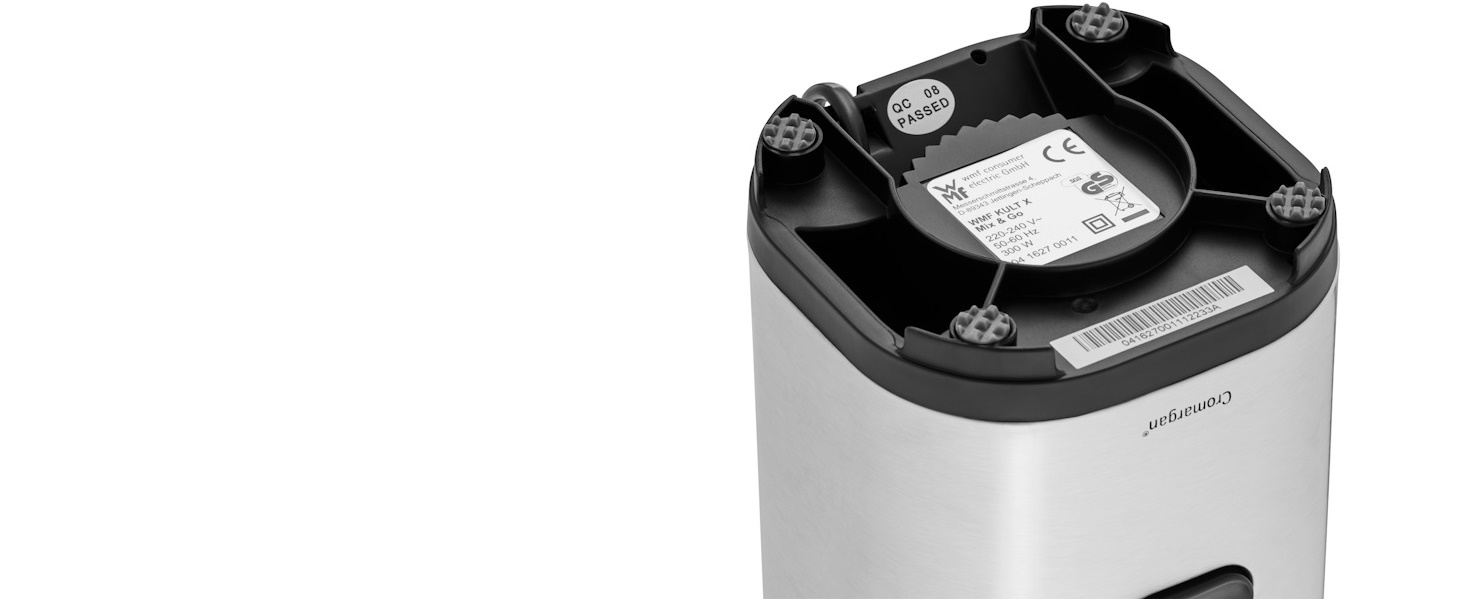 Електричний блендер WMF Kult X Mix & Go Mini - шейкер для смузі, 300 Вт, Tritan, 600 мл, срільно-чорний