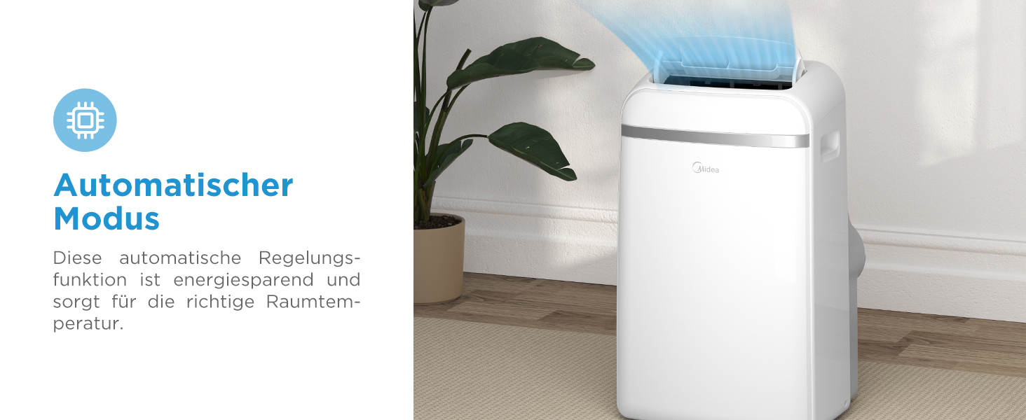 Кондиціонер Midea Silent Cool 26 Pro, 9000 BTU, APP/Alexa/Google, для приміщень до 33, з вихлопним шлангом
