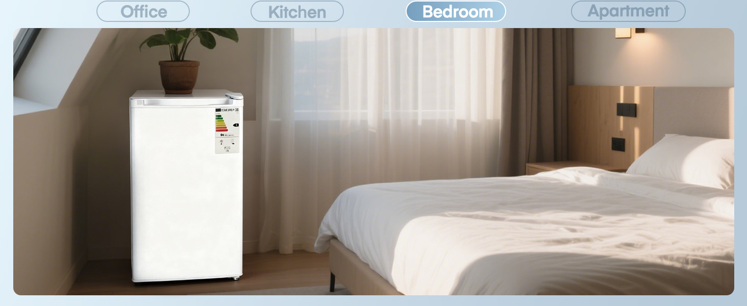 Компактний холодильник FOHERE на 90л з морозильною камерою, регулюванням температури (7 рівнів) та відділенням для овочів, білий