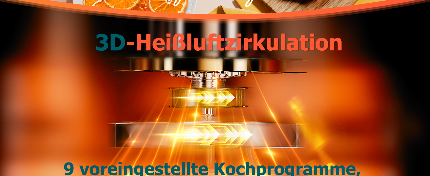 Фритюрниця повітряна з 2 камерами та скляним вікном, 9л, 9-в-1, сенсорний дисплей, кошики, що миються, антипригарне покриття, здорова фритюрниця без олії