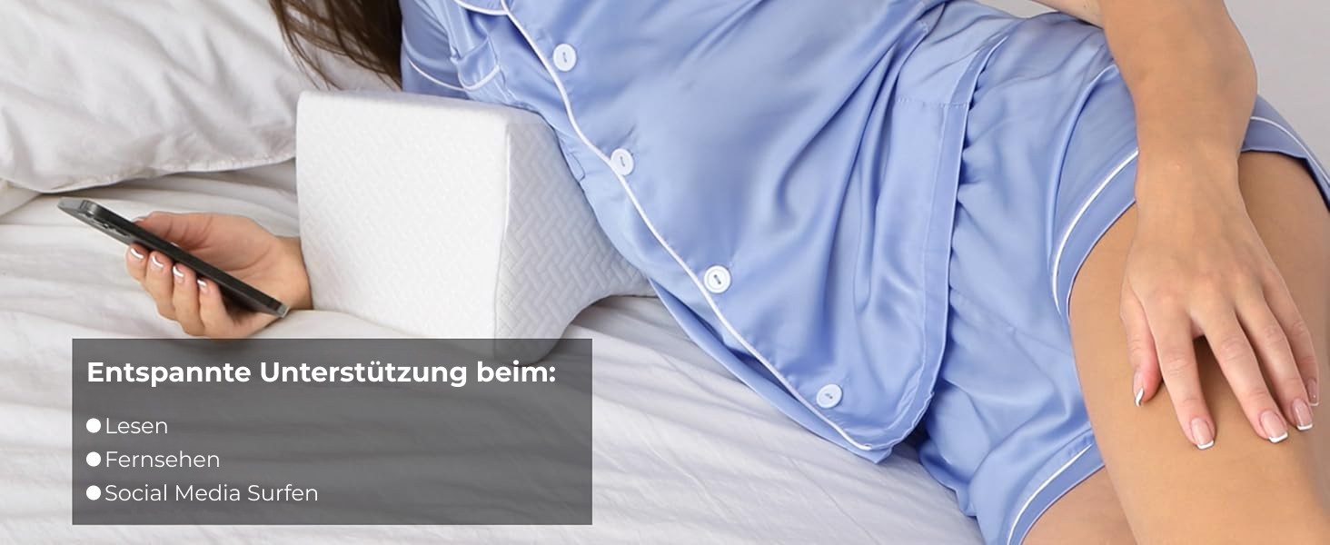 Ергономічна подушка між ніг 5 STAR UNITED з ефектом пам'яті (Memory Foam) для сну на боці, при болях у спині, стегнах та сідничному нерві, біла