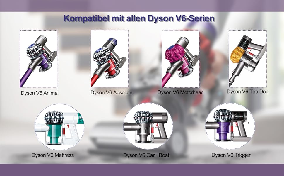 Акумулятор для Dyson V8 SV10, LONGFIT 6500mAh Змінна батарея для моделей V8 (Absolute, Animal, Fluffy, Motrhead)