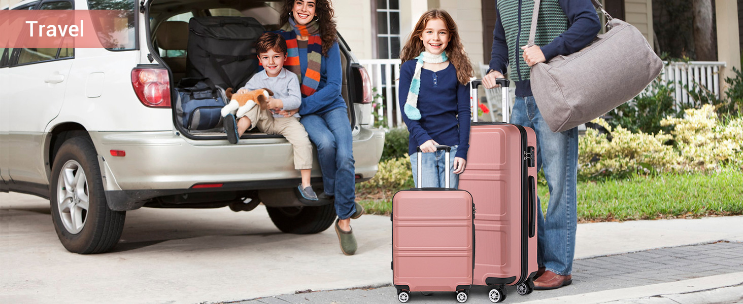 KONO Чемодан-Тролей Рожеве Золото (55 см)