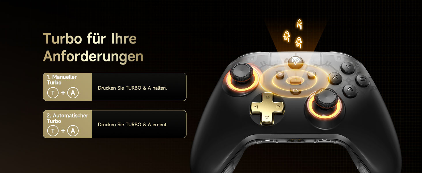 EasySMX D05 PC контролер з док-станцією: бездротовий геймпад з Хол-ефектом для ПК/Switch/Android, чорний та золотий