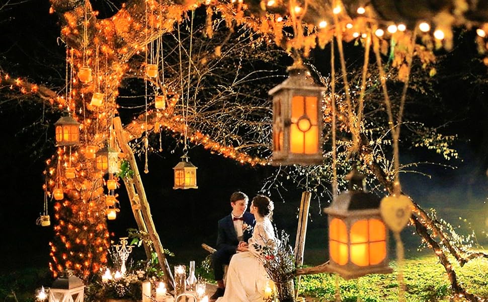 Ланцюжок прикрас з LED-лампочками на батарейках, 100 LED, 10 метрів, 8 режимів, пульт дистанційного керування, таймер, теплий білий, диммування, вологостійкий, для прикрашання на Різдво