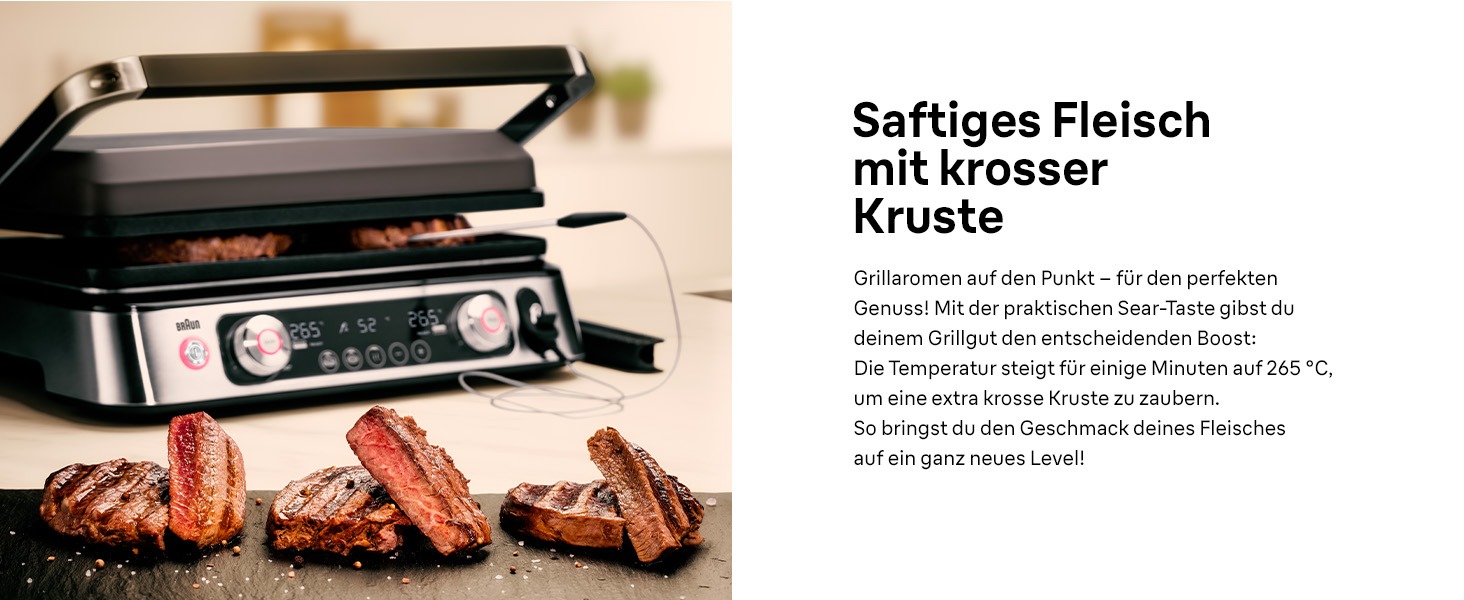 Контактний гриль Braun MultiGrill 9 Pro CG 9167 з 6 наборами панелей (гриль, плоскі, вафельні), термодатчиком та функцією Boost