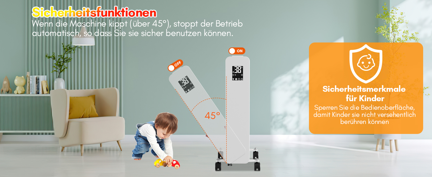 Електричний конвектор Daromigo з термостатом та Wi-Fi, 2000W, IP24, настінний, інфрачервоний, чорний, енергозберігаючий