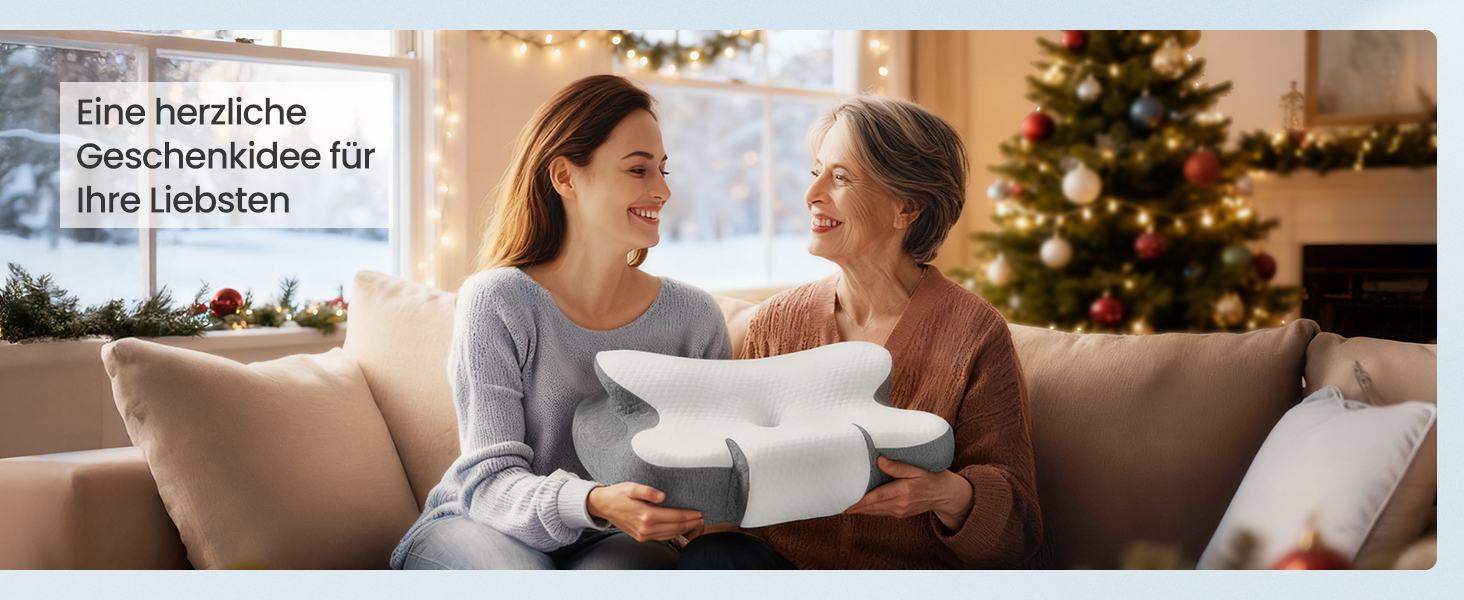 Ергономічна подушка SONGMICS з ефектом пам'яті (Memory Foam), регульована за висотою, для сну на боці, спині та животі, біло-сіра TBP051GZ02