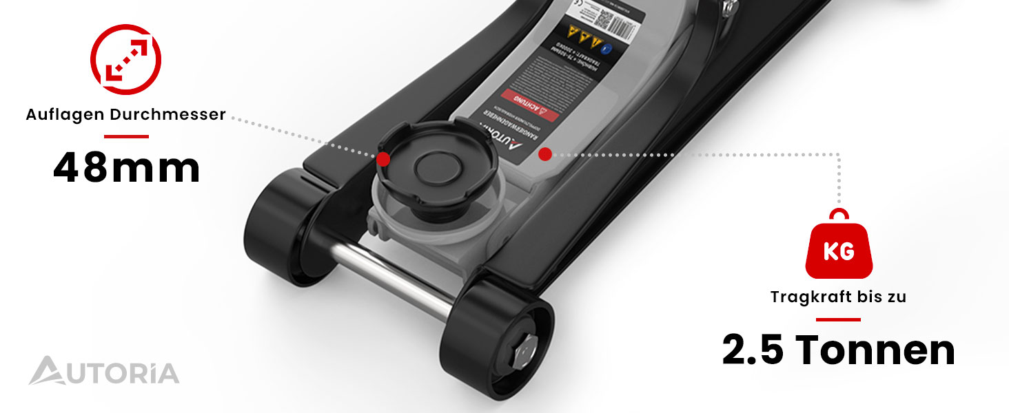 Гідравлічний домкрат Wagenheber 2.5T низькопрофільний для легкових авто та авто з низькою посадкою, до 2500 кг, з кейсом, 3 гумові накладки + адаптер (світло-сірий)