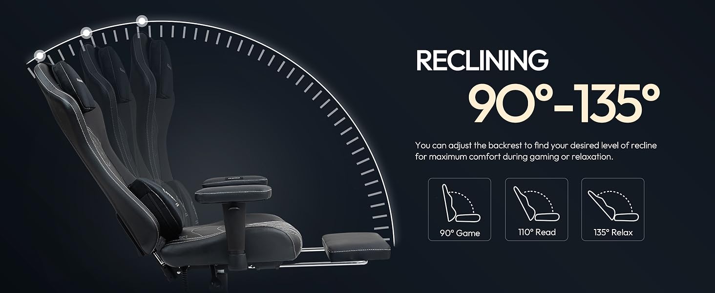 Ігровий крісло Dowinx з масажем та підігрівом, дихаюча спинка, регульована підставка для ніг, підтримка спини та шиї, чорно-білий