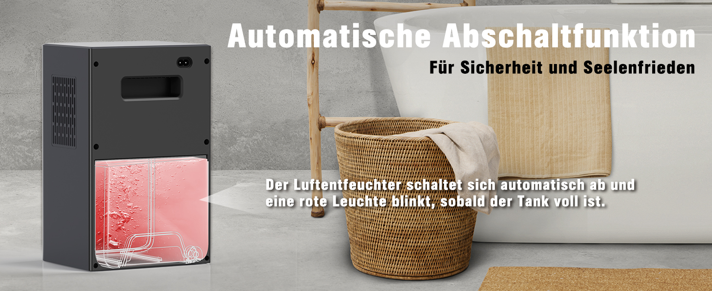 Електричний осушувач повітря Tipkook, 2400 мл, автоматичне відтавання, 10 кольорів підсвічування, таймер 8/12/24 год, ≤35 дБ, портативний для ванної, спальні, кухні, шафи, сірий