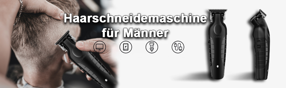 Набір акумуляторних машинок і тримерів для волосся KEMEI для чоловіків, акумуляторний, T-подібне лезо (km-2299)