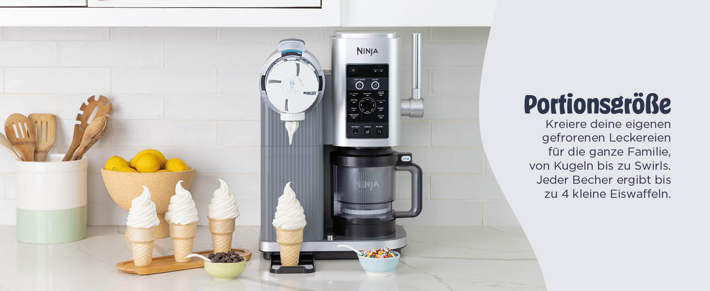 Машина для морозива CREAMi Softeis Ninja Swirl NC701EU: 13 функцій, 2 контейнери для морозива, сорбету, шейків