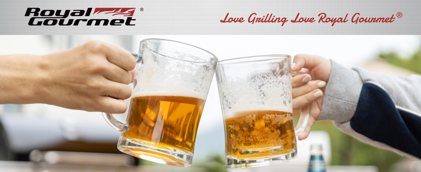 Royal Gourmet Grillwagen: гриль-візок з відкидним столиком, шафкою та нержавіючою сталевою поверхнею