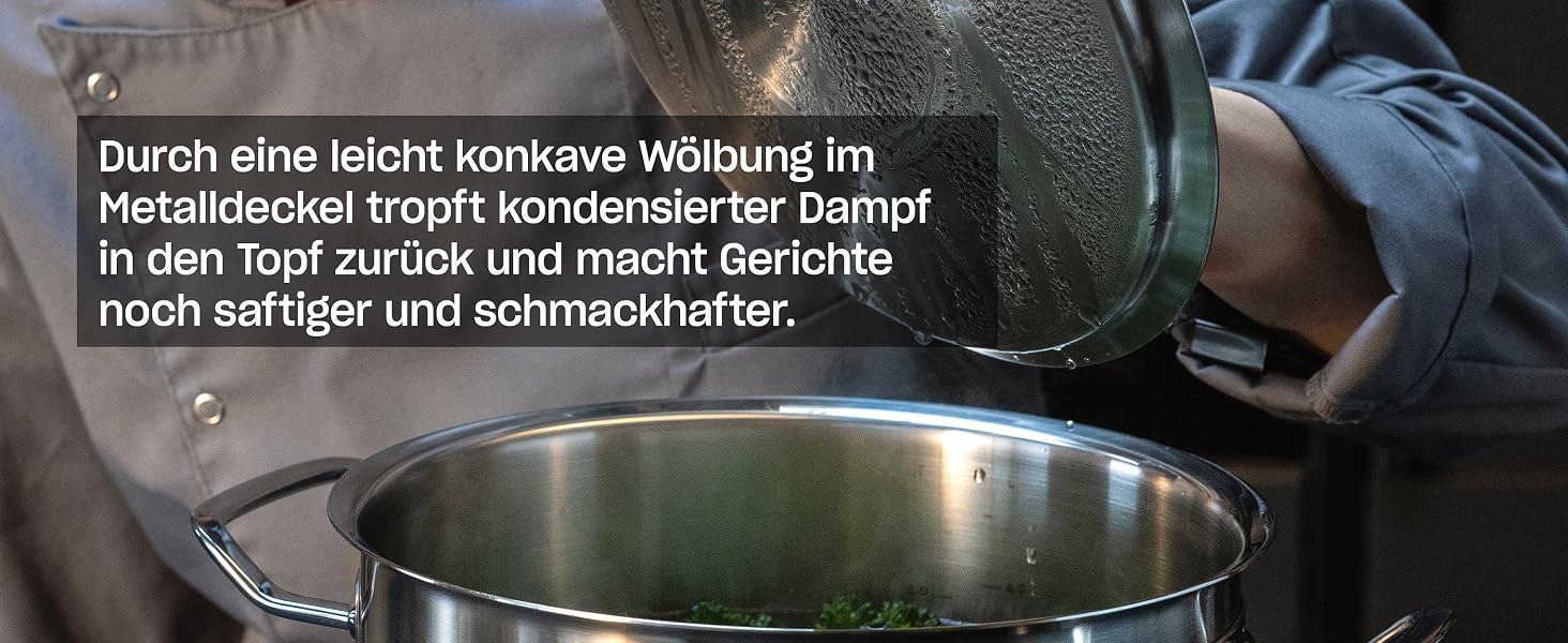Набір каструль Fissler Original-Profi Collection з нержавіючої сталі, 5 предметів, з металевими кришками, для індукційних плит