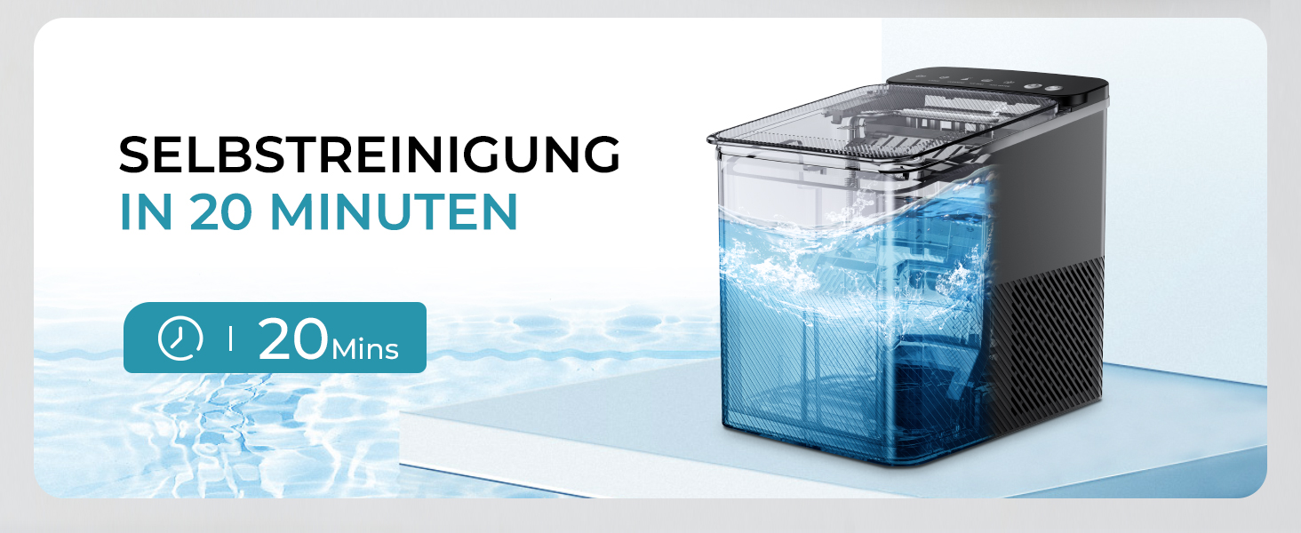 Машина для приготування льоду EUHOMY, компактний дизайн, однокнопкове керування, 9 кубиків льоду у 2 розмірах, автоматичне очищення, інтелектуальні сповіщення, прозорий кришка, чорний колір, для офісу/кухні/спальні, продуктивність 12 кг/24 год