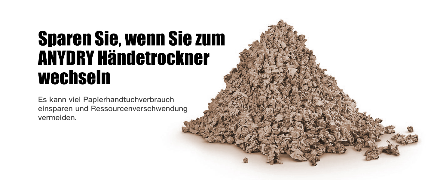 Anydry 2812 - Електричний сушар для рук AnyDry, для комерційного використання, нержавіюча сталь, швидка сушка (7-10 сек), 1600W, сріблястий (Brushed)