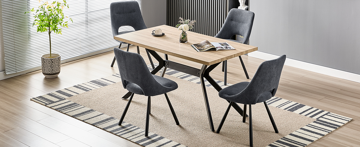 Набір з 4-х обідніх стільців, 180° поворотні, з м'яким сидінням, матеріал: бавовна-кашемір, сучасний дизайн, металеві ніжки, колір: хакі