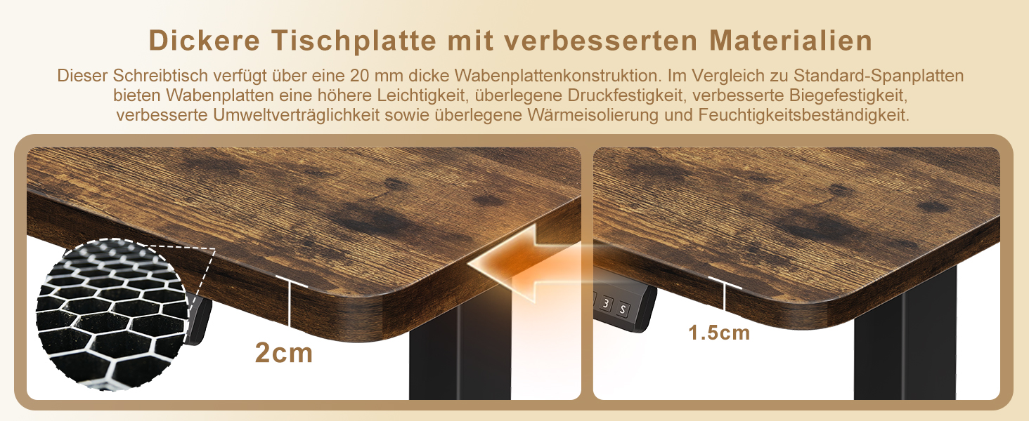 Регульований кутовий стіл 160x140 см з полицею, електропривод, коричневий