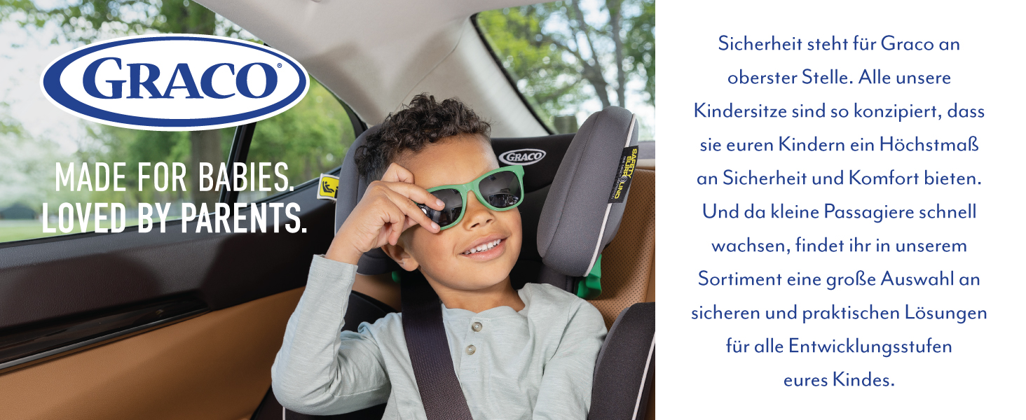 Автокрісло Graco Logico™ L i-Size R 129: 3,5-12 років, 100-150 см, регульовані підлокітники, знімний чохол, кріплення ременем безпеки, чорний колір, Midnight