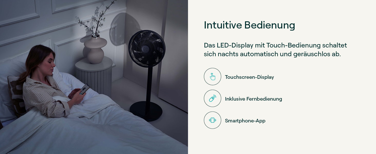 Duux Whisper Flex 2 Smart Вентилятор - Тихий (13 дБ), Нічний режим, Таймер, Регульована висота (54-92 см), Енергоефективний, Керування через App та Пульт - Чорний