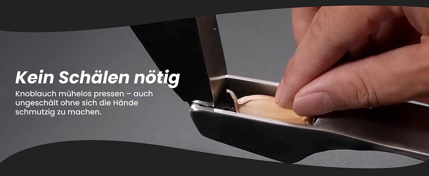 Прес для часнику та імбиру з нержавіючої сталі | Без очищення | Легко миється | 5 років гарантії | Для дрібного подрібнення