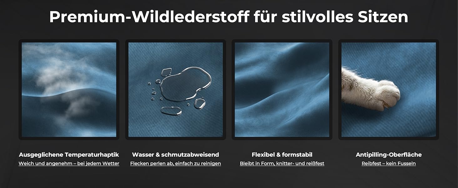 Ігровий крісло Dowinx з масажем попереку, регульованою підголівником, потовщеним сидінням, висувною підніжкою, регульованими підлокітниками, мікрофіброю велюром, нахилом 160°, блакитний колір