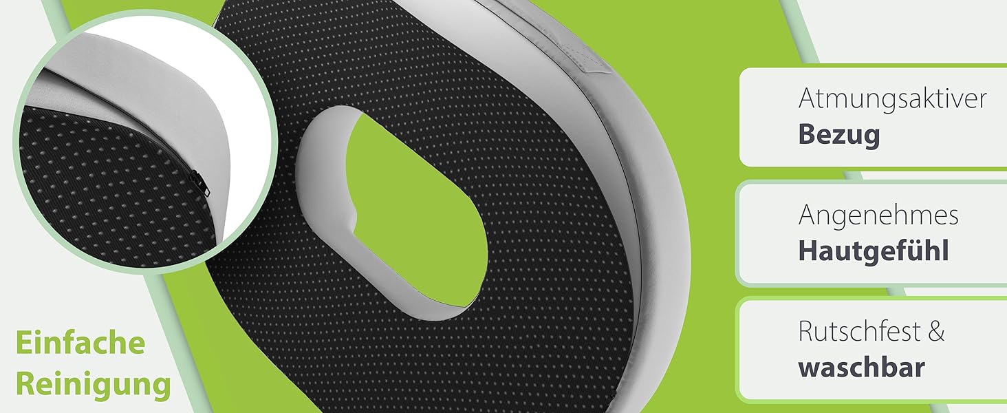 Ортопедичний сидіння кільце Feela® з 3 рівнями жорсткості – подушка для геморою з отвором – після операції та пологів – сидіння для полегшення болю в куприку, подушка для геморою, сидіння-пончик – знімає біль (Medium) (Сріблястий, Medium / 60-80 кг)