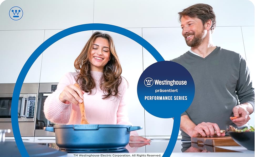 Каструля Westinghouse PERFORMANCE SERIES Велика, велика каструля 28 см для індукції та всіх типів плит, велика каструля з ручкою та кришкою, з покриттям для горщиків, для духовки та посудомийної машини, (чорна, каструля 18 см)