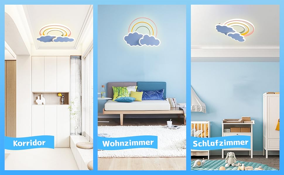 Світлодіодний дитячий стельовий світильник Clouds Rainbow Dimmable з дистанційним керуванням, нічник, 45см