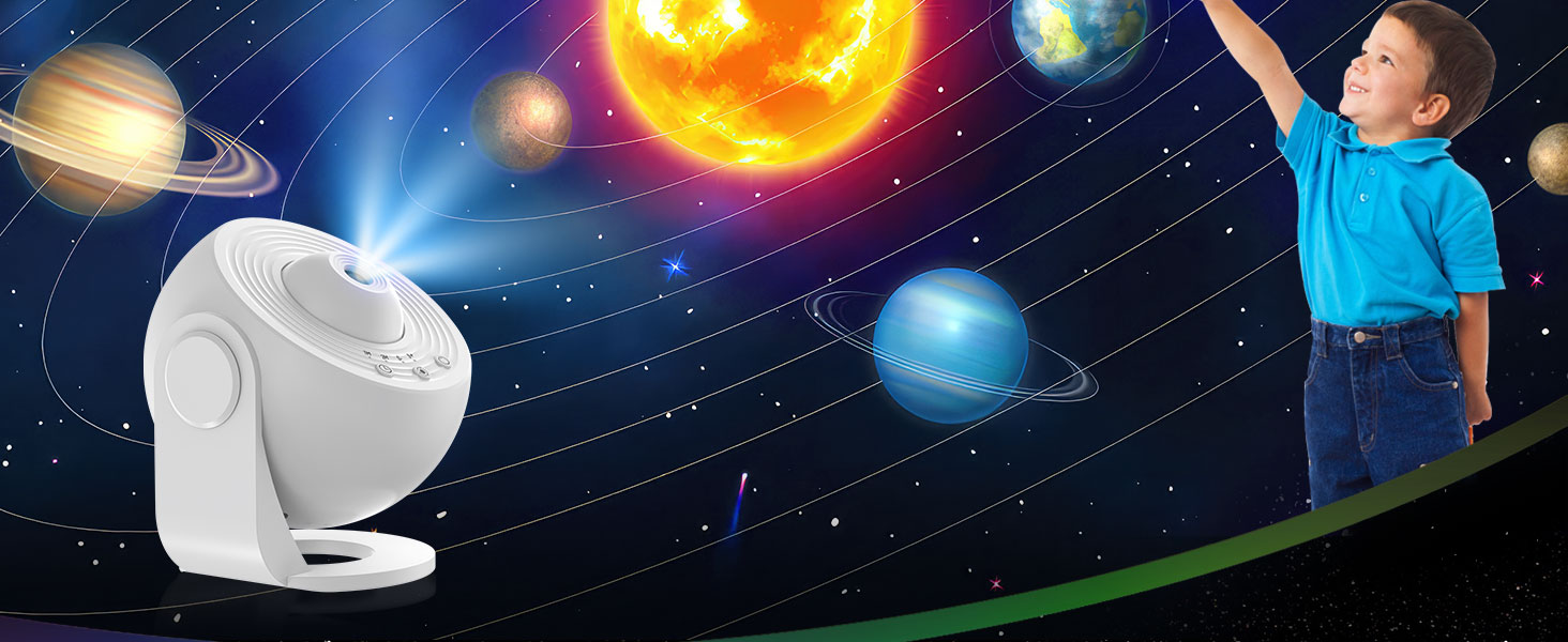 Проектор зоряного неба Planetarium Sternenprojektor: 13 в 1 LED Галактичний проєктор з 12 слайдами для дітей, нічник для спальні, вітальні, вечірки (Чорний)