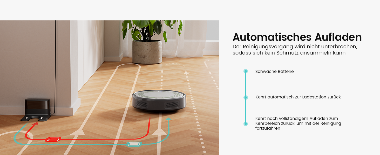 Робот-пилосос LEFANT M310G: 2200Pa, керування через додаток, тиха робота, сумісний з Alexa, для тварин та твердих поверхонь