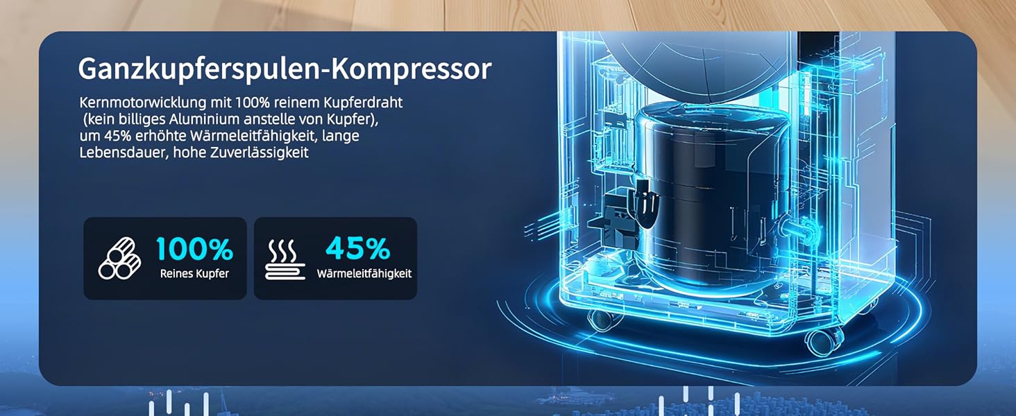 Електричний осушувач повітря HUMILABS 20L з Wi-Fi, для приміщень до 60 м², з гофрованим шлангом, резервуар 4,5л, 3 режими, таймер 24г, білий