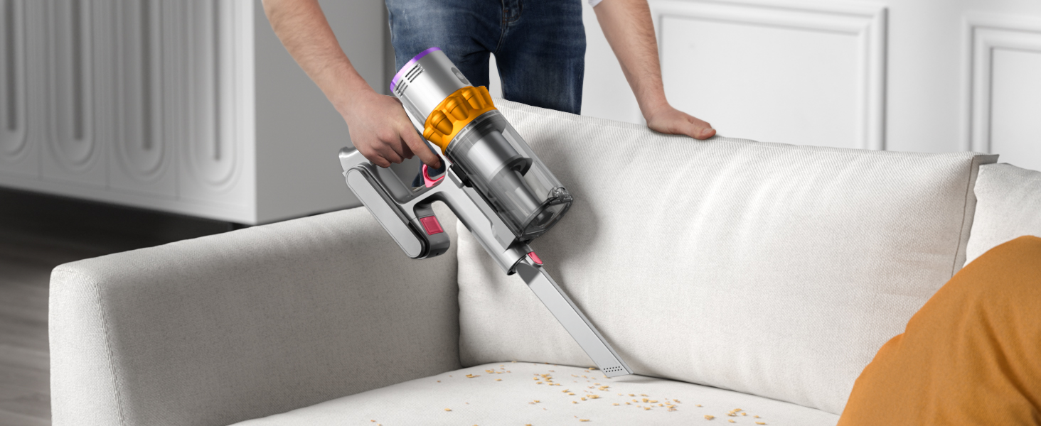 Бездротовий пилосос Anyson 45000Pa потужністю 550W з акумулятором 70Min, об'єм 1.6L, LED дисплей, антизаплутана щітка, для твердих поверхонь, килимів, шерсті тварин