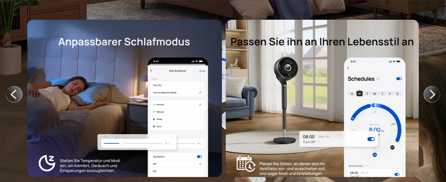 Вентилятор кімнатний DREO Smart-Ventilator: Охолодження, 150° осциляція, DC мотор, 12 режимів, пульт, таймер 12 год
