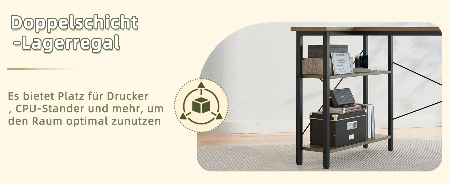 Кутовий комп'ютерний стіл BEXEVUE з розеткою та LED-підсвічуванням, 120x70 см. Ергономічний, з полицями, для дому, навчання та роботи. Чорний колір.