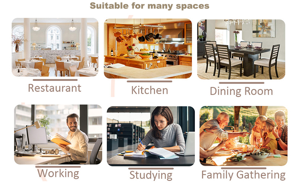 GrandCA Комплект обідньої групи для дому (6 стільців + стіл), для вітальні, кухні, офісу, колір бежевий та білий