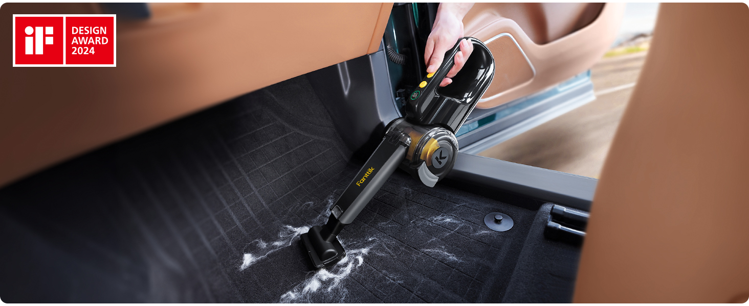 Акумуляторний ручний пилосос Fanttik Fold V10 APEX Pivot для авто та дому, потужність 17 000 Па, LED-дисплей, з гнучким шлангом та щіткою для шерсті тварин