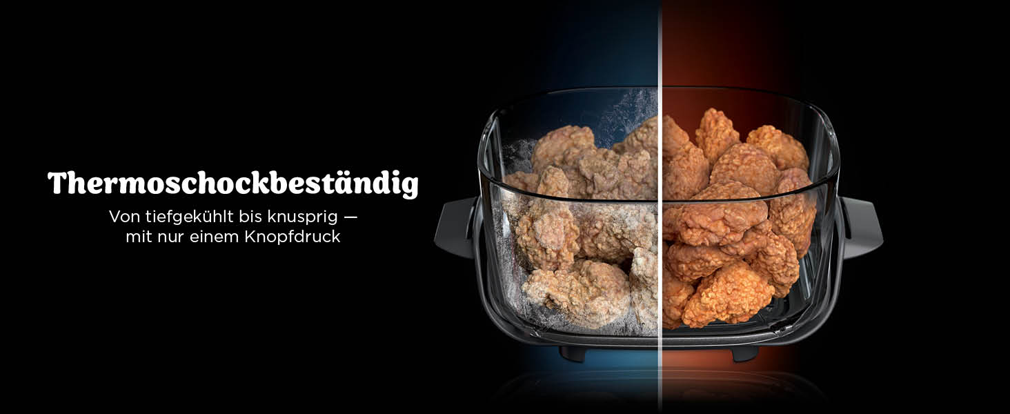 Скляна аерофритюрниця Ninja CRISPi PRO XL Air Fryer з 5 функціями, контейнерами CleanCrisp (5,7 л та 2,3 л) та кришкою для зберігання, біла, AS090EUGN