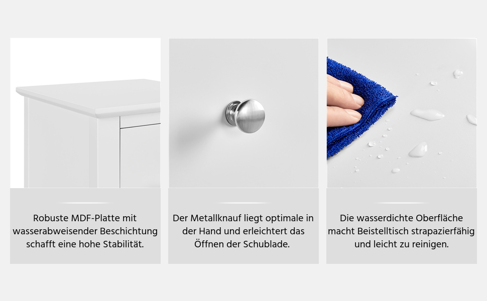 Нічний столик Yaheetech (2 шт.) з шухлядою та полицею, білий - для вітальні та спальні