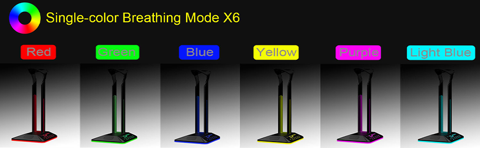 Підставка для навушників RGB VOBESTLIFE з USB-зарядкою, для геймерів, настільна