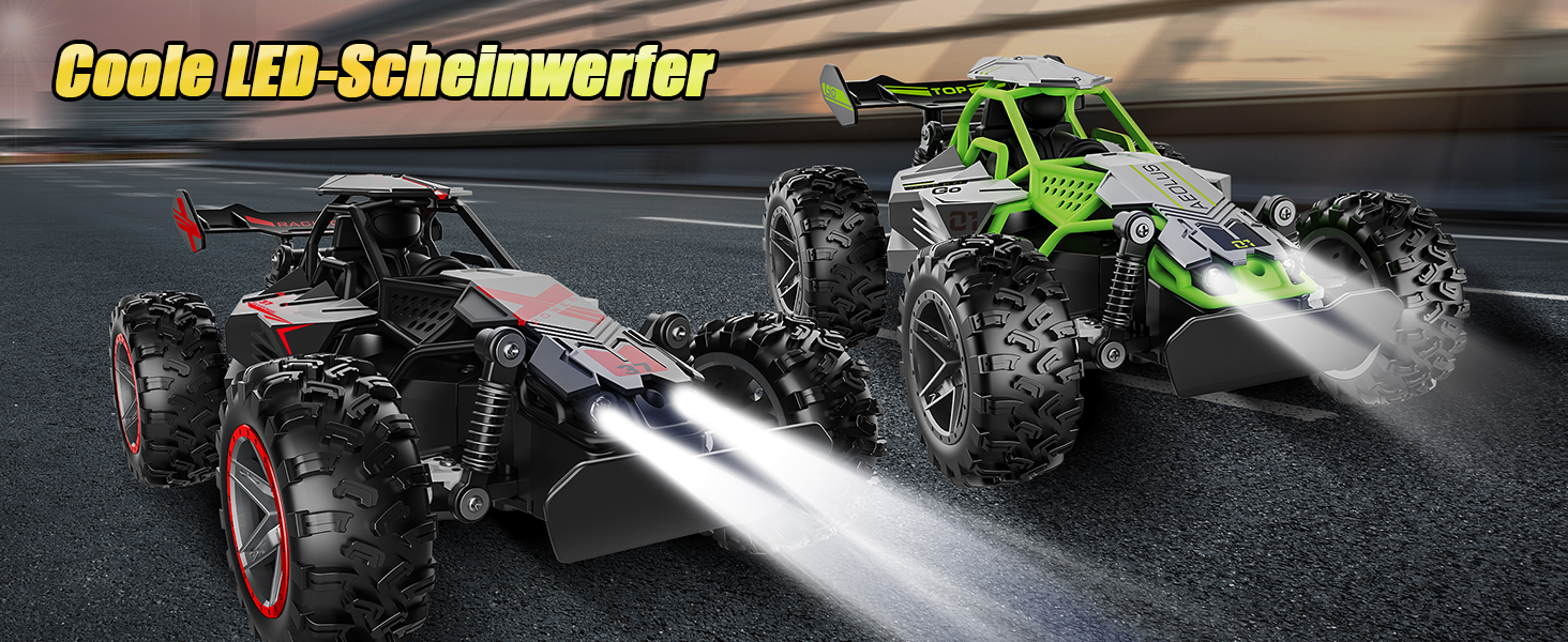 Радіокерований позашляховик 2.4GHz, LED підсвічування, швидкість 15+ км/год, іграшка для хлопчиків, чорно-червоний