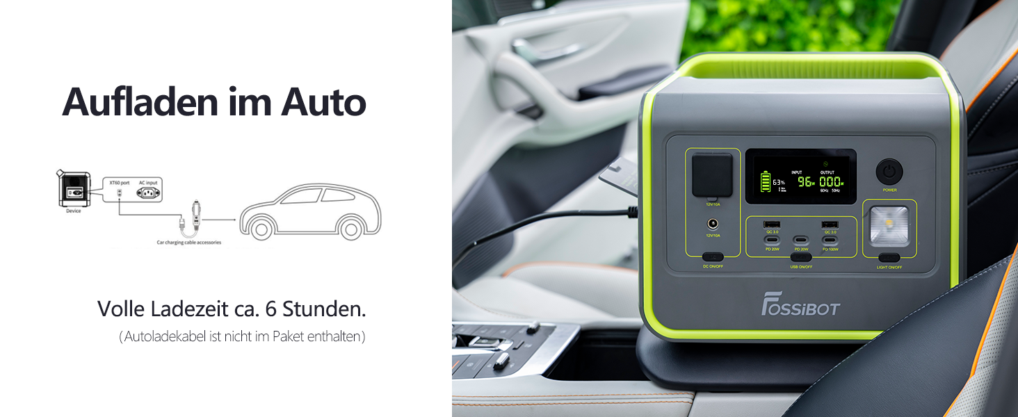 Портативна електростанція FOSSiBOT F800: 512Wh, 800W, LiFePO4, 230V, швидка зарядка, PD 100W, для кемпінгу та дому